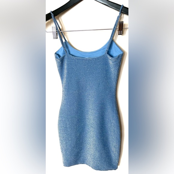 Lucy in the Sky Sparkling Blue Y2K Bodycon Dress XS NWOT - Picture 5 of 13